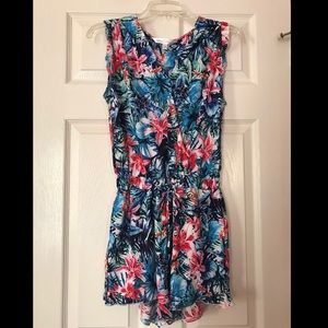 Tropical print romper